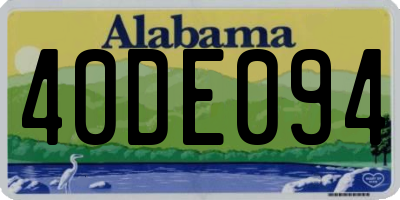 AL license plate 40DE094
