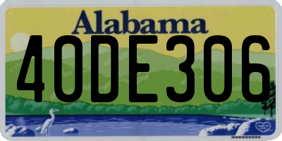 AL license plate 40DE306