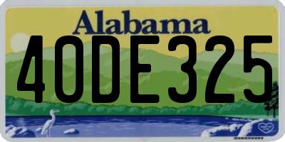 AL license plate 40DE325