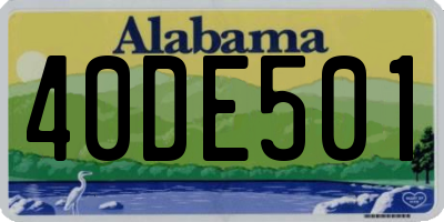 AL license plate 40DE501