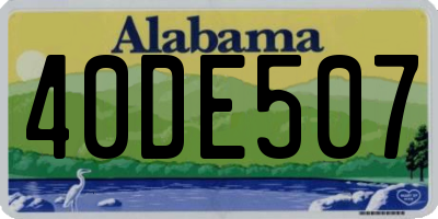 AL license plate 40DE507