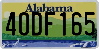AL license plate 40DF165