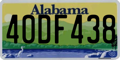 AL license plate 40DF438