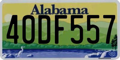 AL license plate 40DF557