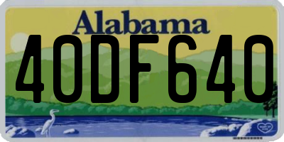 AL license plate 40DF640