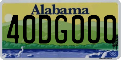 AL license plate 40DG000