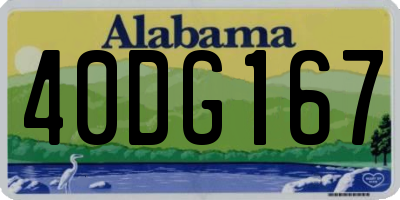 AL license plate 40DG167