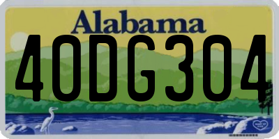 AL license plate 40DG304