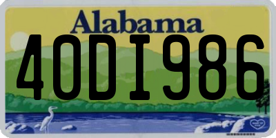 AL license plate 40DI986