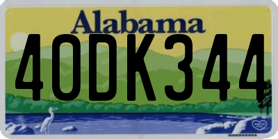 AL license plate 40DK344