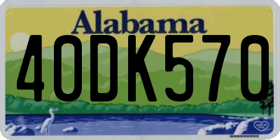 AL license plate 40DK570