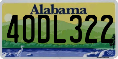 AL license plate 40DL322