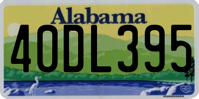 AL license plate 40DL395