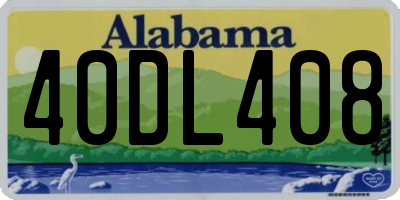 AL license plate 40DL408