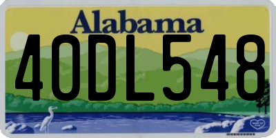 AL license plate 40DL548
