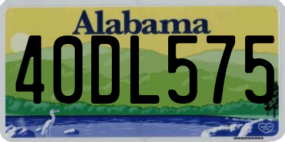 AL license plate 40DL575