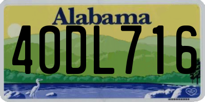 AL license plate 40DL716