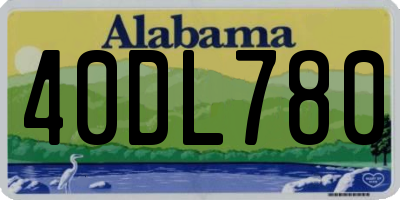 AL license plate 40DL780