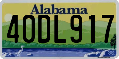 AL license plate 40DL917