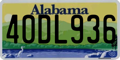 AL license plate 40DL936