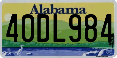 AL license plate 40DL984