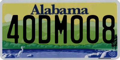 AL license plate 40DM008