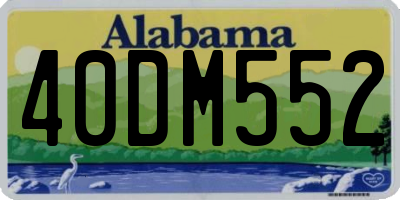 AL license plate 40DM552