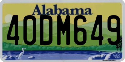 AL license plate 40DM649