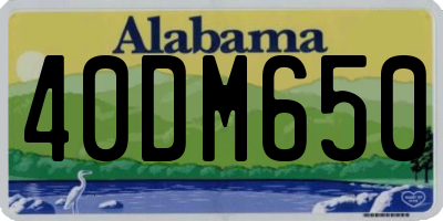 AL license plate 40DM650