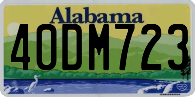 AL license plate 40DM723