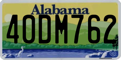 AL license plate 40DM762