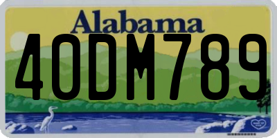 AL license plate 40DM789