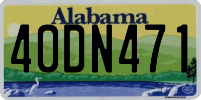 AL license plate 40DN471