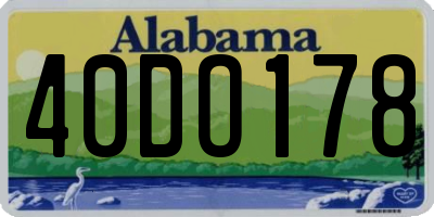 AL license plate 40DO178