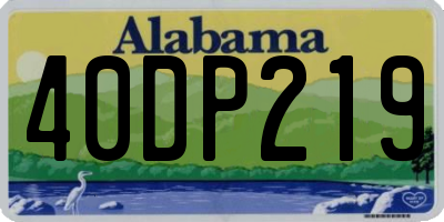 AL license plate 40DP219