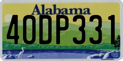 AL license plate 40DP331