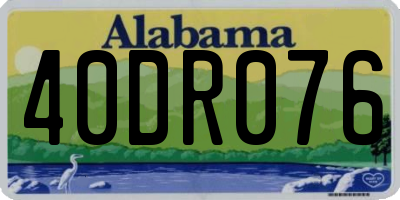 AL license plate 40DR076