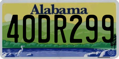 AL license plate 40DR299