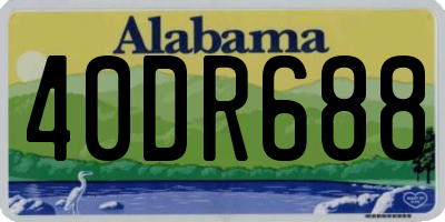 AL license plate 40DR688