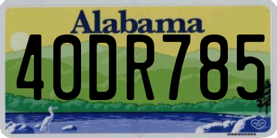 AL license plate 40DR785