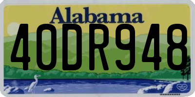 AL license plate 40DR948