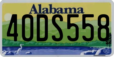 AL license plate 40DS558