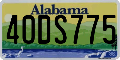 AL license plate 40DS775