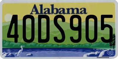 AL license plate 40DS905