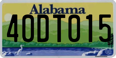 AL license plate 40DT015