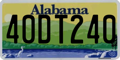 AL license plate 40DT240