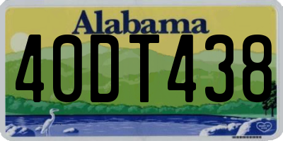 AL license plate 40DT438