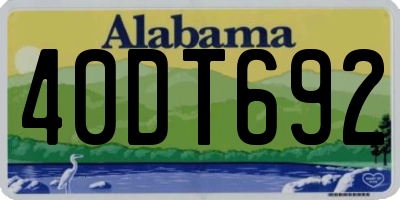 AL license plate 40DT692