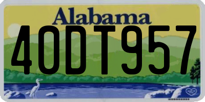 AL license plate 40DT957