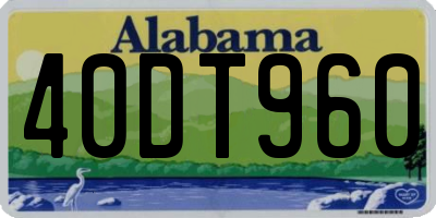 AL license plate 40DT960